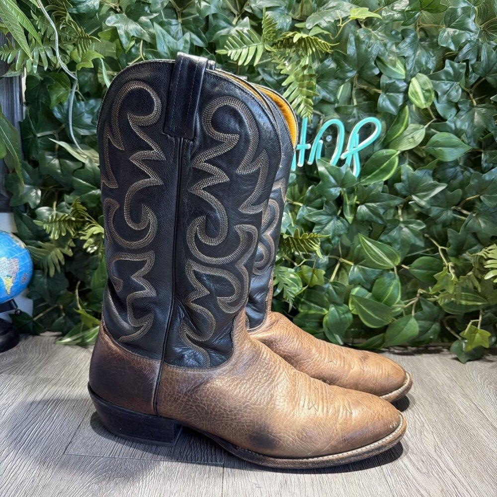 Nocona  Sueded Bullhide Toro 6636 14 AA  Made in USA Cowboy Boots J-Toe Western